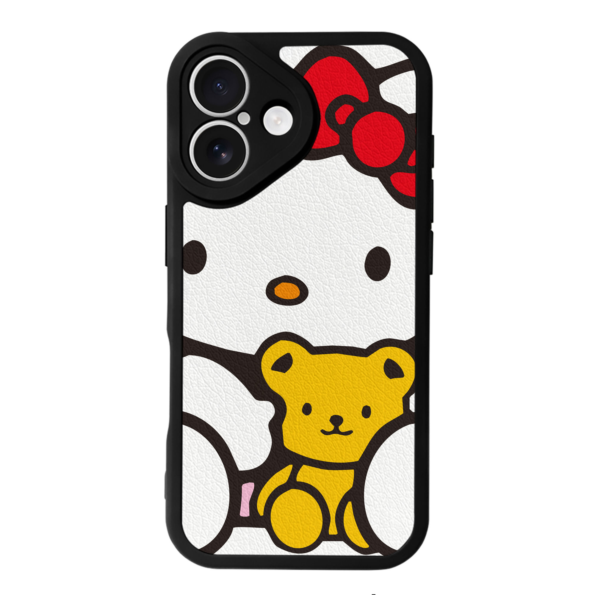 （画像用） Hello Kitty ハローキティ 【iPhone 16シリーズ対応】シリコンスマホケース（レザー調） 材質：シリコン